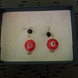 Red Evil eye earrings